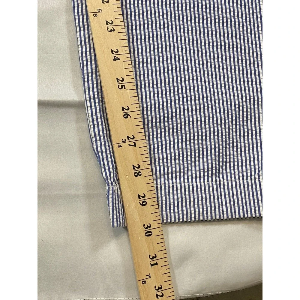 Brooks Brothers Clark Seersucker Pants‎ Mens 36x30 Blue White Striped Cotton
